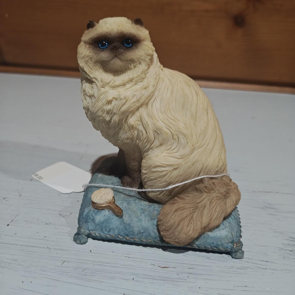 Vintage 1998 Stone Critters Sitting Pretty Himalayan Cat Kitty 4" New in Box H2